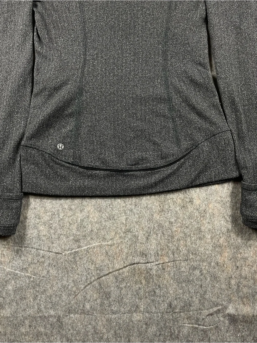Lululemon Think Fast Pullover Heathered Herringbone Black Athletic Outdoors Sz 6